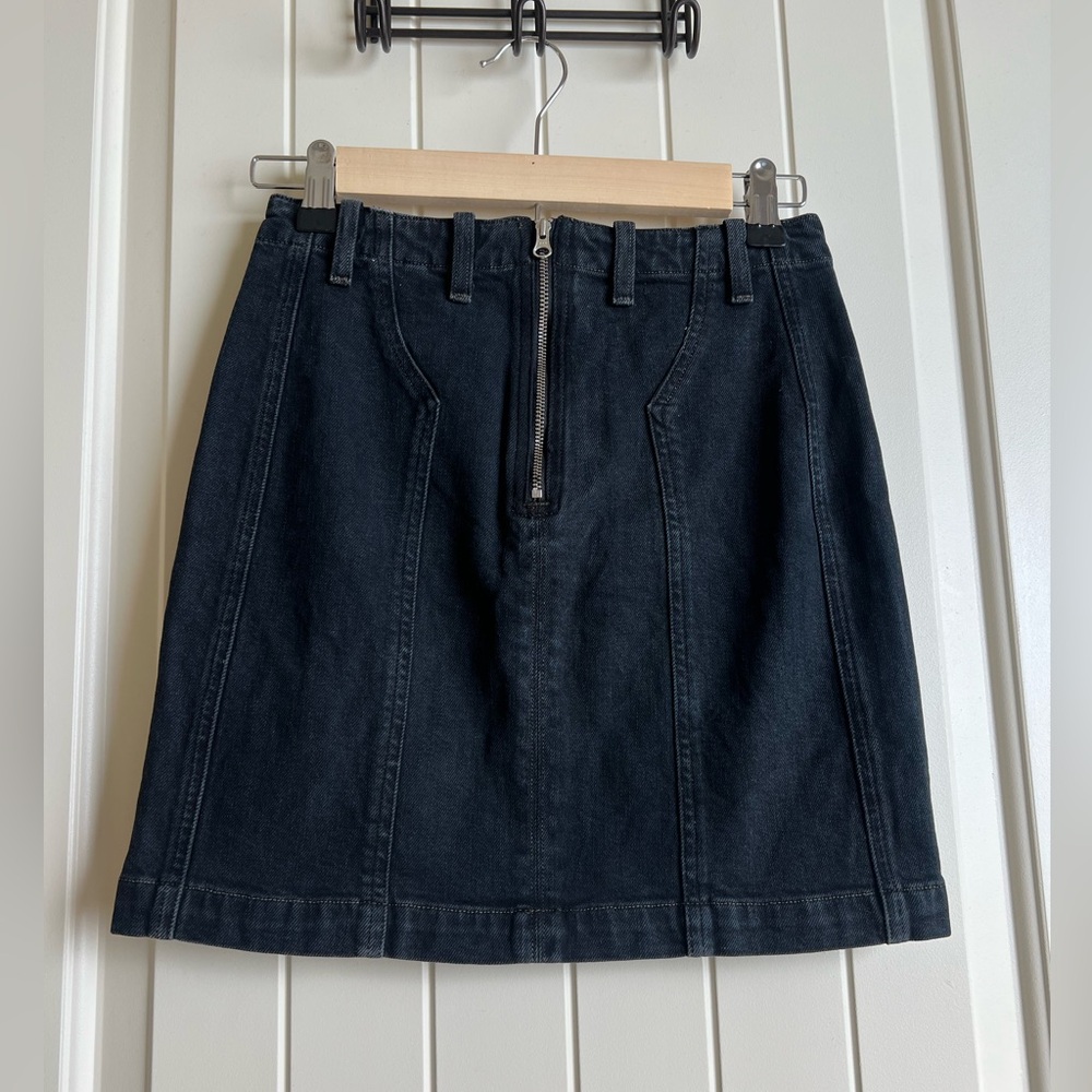 AGOLDE Siouxise Zip Back Mini Skirt Size 25 Black Denim